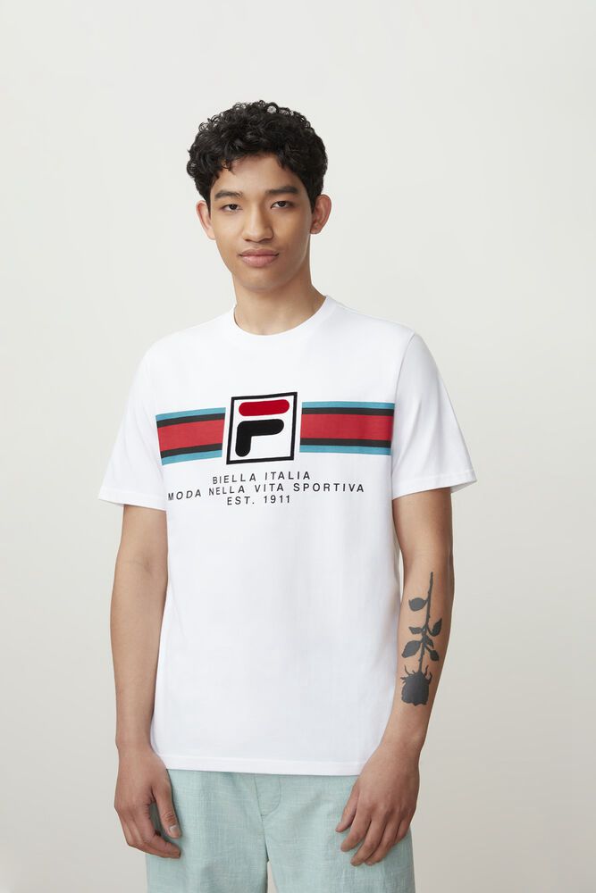 Fila Mercedes White T-Shirt Mens - NZ 13978-NKIR